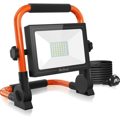 35W LED Baustrahler 3000LM LED Strahler Tragbar,   Arbeitsleuchte 3.5M Kabel ...