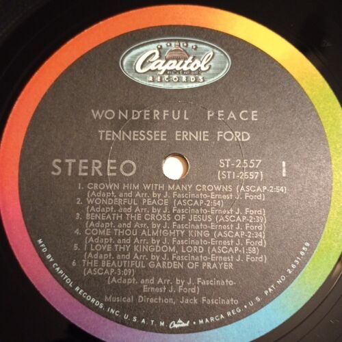 Tennessee Ernie Ford - Wonderful Peace 1966 Capitol ST2557 Vintage Vinyl LP - Bild 3 von 9
