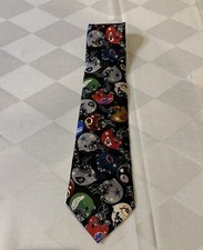 NFL Team Football Helmets Silk Neck Tie Chiefs 49ers Bills Made In USA Vintage