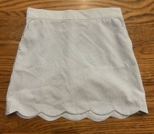 Vineyard Vines Skort Girl M Seersucker Scallop Pockets Stretch Short Performance