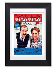 ALLO ALLO CAST SIGNED TV SHOW SERIES SEASON POSTER PHOTO AUTOGRAPH FRAMED GIFT
