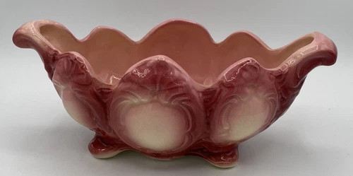 Vintage Hull USA Art Pottery #403 Footed Planter Pink