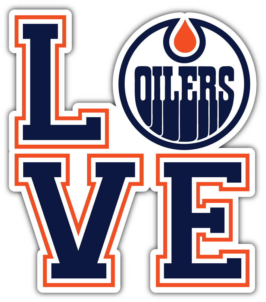Edmonton Oilers Love NHL Sport Car Bumper Sticker Decal 