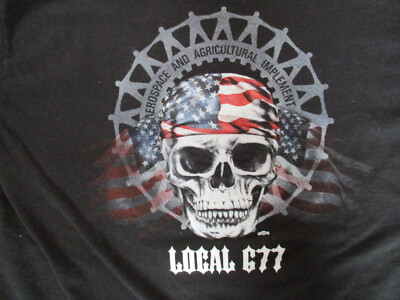 vtg 90s LOCAL 677 UAW Aerospace and Agricultural Implement Union Lrg T-shirt USA