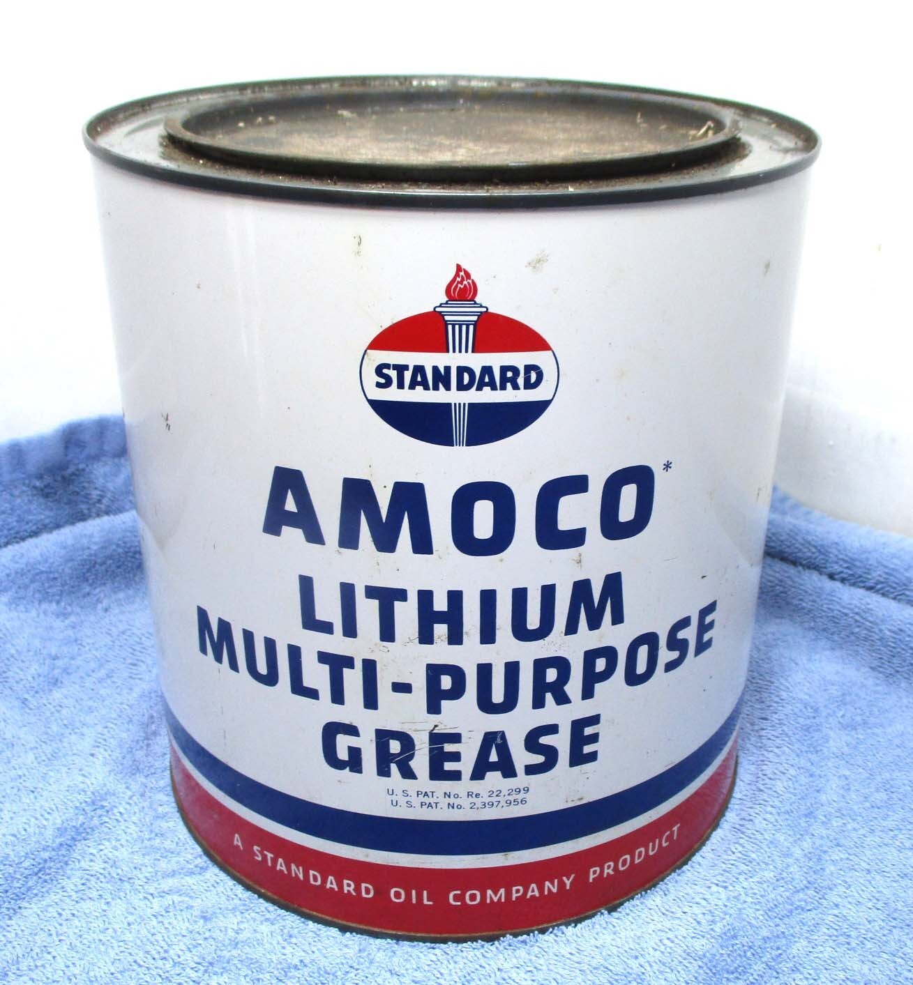 Vintage Amoco Standard Oil Grease Can 1 0 Pound Empty eBay
