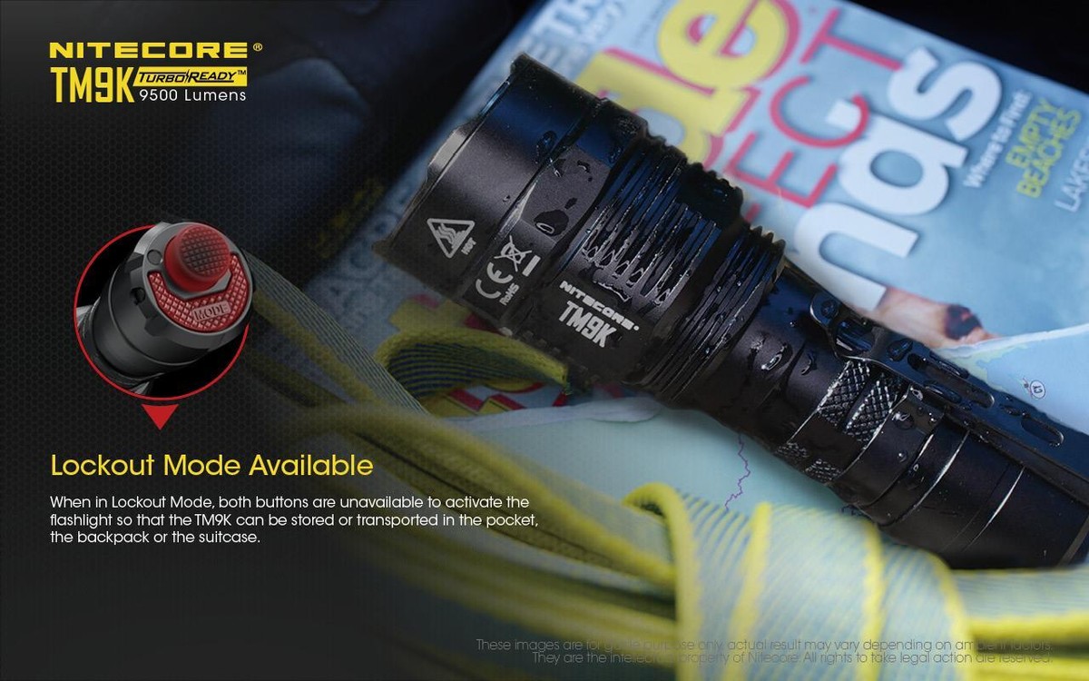 Nitecore TM9K 9500 Lumen USB-C Rechargeable LED Flashlight with
