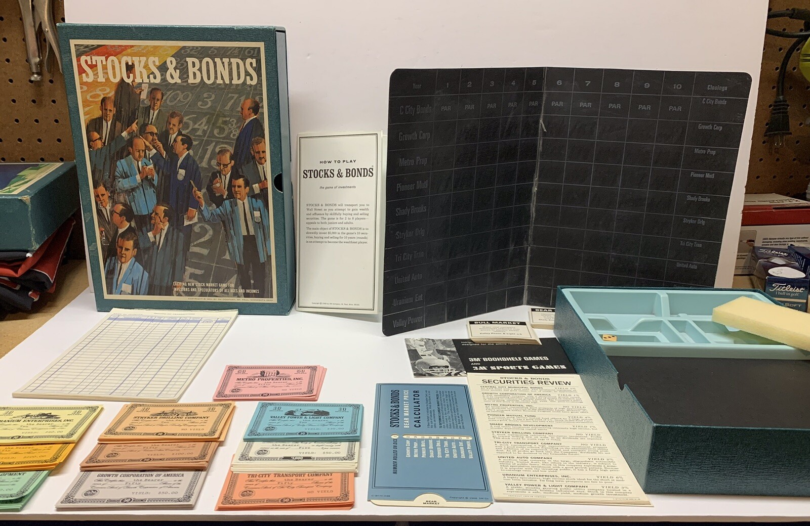 Vintage 1964 Stocks And Bonds Board Game 3M Bookshelf Game eBay