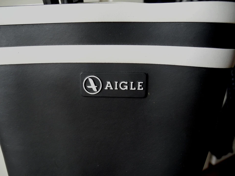 Bottes de pluie AIGLE 36 bleu marine blanc femme ou enfant (mixte ) - Photo 4/4