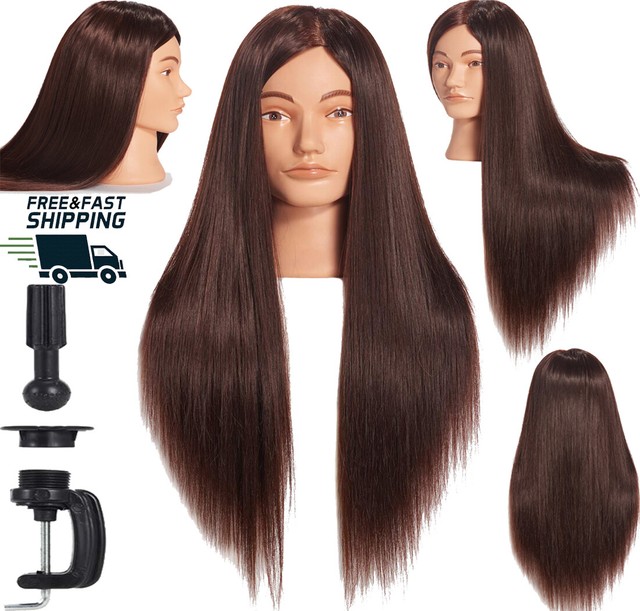 long 100 human hair mannequin head