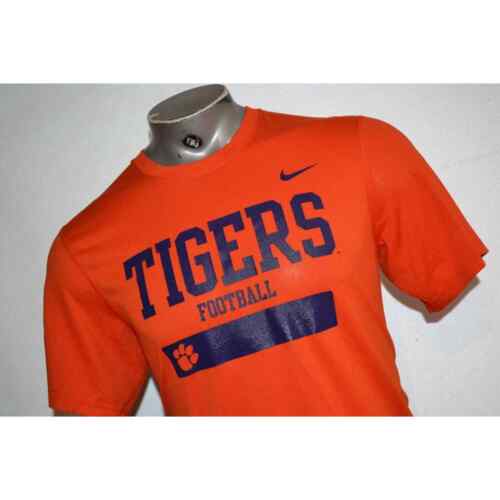33179 Nike Gym Shirt Clemson Tigers Football Orange Polyester Size Medium Mens - Picture 1 of 8