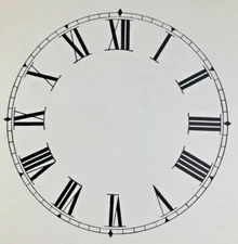 4 1/4 Inch Paper Clock Replacement Dial, Roman Numeral (Lot 208)