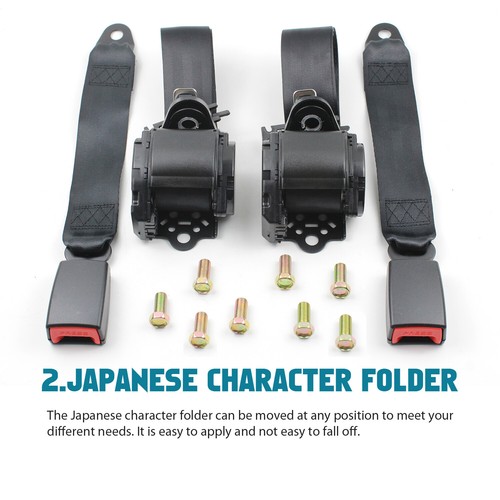Set of 2 Universal 3 Point Retractable Gray Seat Belts For Suzuki Grand Vitara - Picture 9 of 20