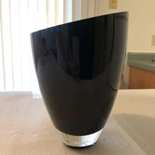 Floral Ornament Modern Creative Glass Vase Color Ink Blue Glass 10''H x 7''L .