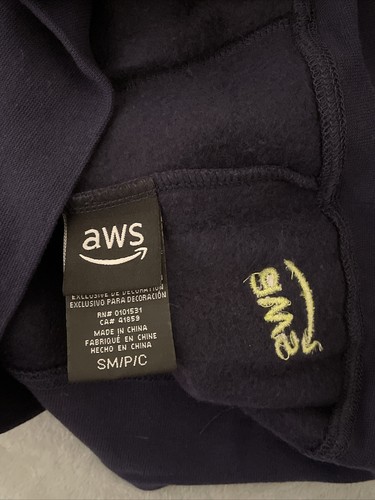 Felpa con cappuccio Amazon AWS re: Invent Logo Full Zip Blu Navy Uomo Taglia S - Foto 9 di 11