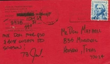 1969 QSL Card WA7IEO to WA5WQF Salt Lake City Utah #1038