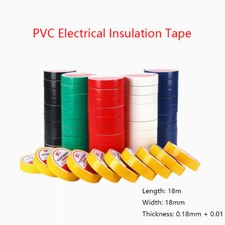 PVC Electrical Insulation Tape Coloured Insulating 18mm x 18m, Various Colours