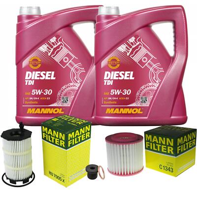 MANN Inspektionspaket 10L MANNOL Diesel TDI 5W-30 für Audi A8 S8 quattro