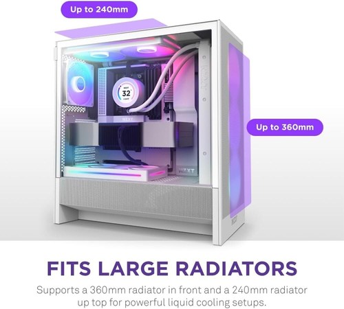 H5 Flow RGB - Stylish Compact ATX Mid-Tower with High Airflow & Radiator Support - Picture 6 of 11