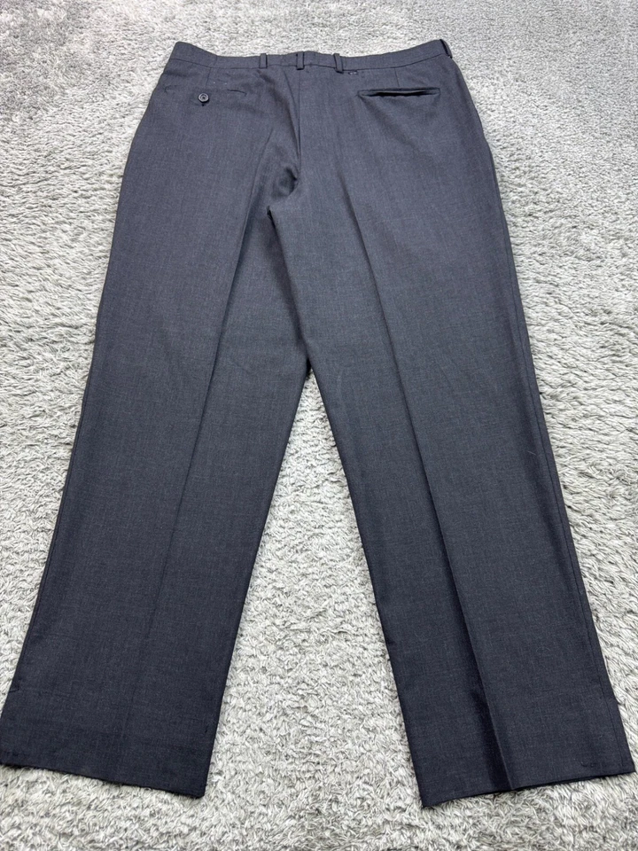 Calça Corbin Masculina 36R 36x32 Lã Cinza Carvão Plissada Preguiça Carreira Antiga - Imagem 2 de 4