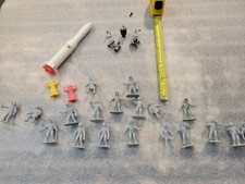Vintage Astronaut Toy Figure Lot with mini figures included Sold as Seen Photos