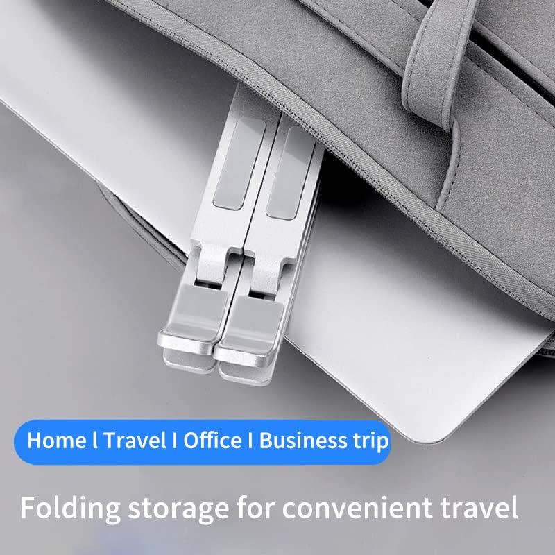 Aluminum Ergonomic Laptop Stand for Desk - Slim Adjustable Foldable Riser Holder