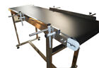 59×15.7" Pvc Belt Conveyor Machine:110V Motorized Conveyor W/Guardrail,Stainless