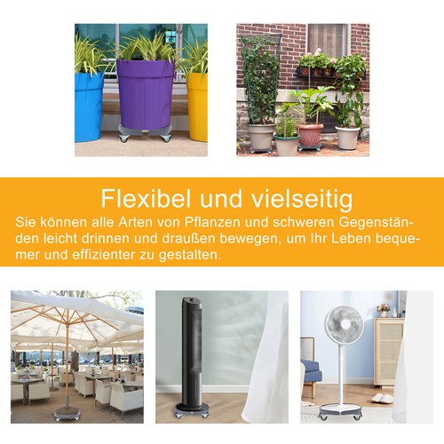 Pflanzenroller Einstellbar Rolluntersetzer Blumenroller 39-52cm Rollbrett 300kg - Bild 7 von 11
