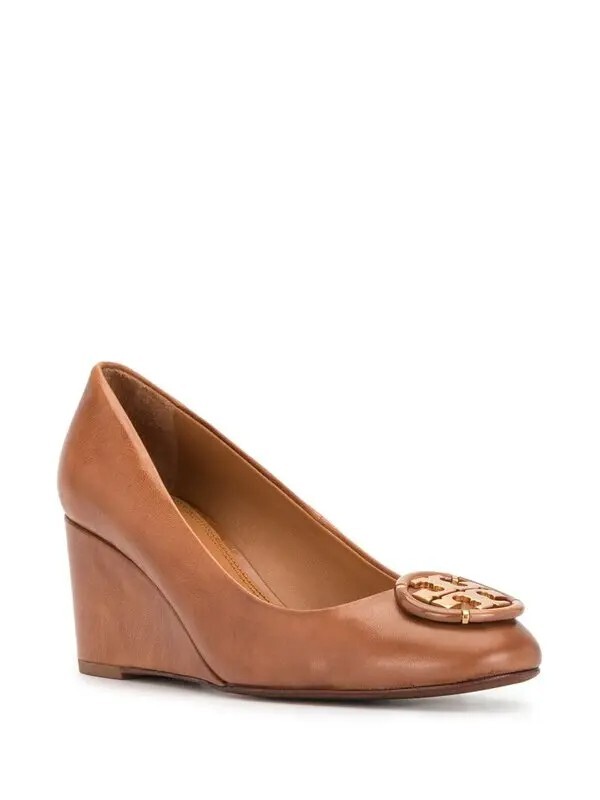Tory Burch Women's Sally Tan Closed Toe Wedge Pump Heels Size 10.5 image 2
