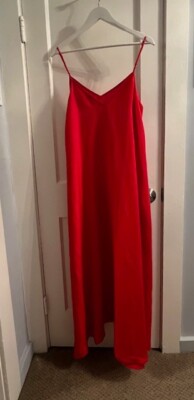 L'AGENCE Hartley Trapeze Linen Maxi Red Dress- S/P