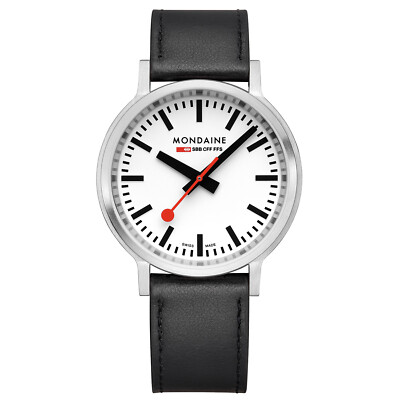 Mondaine Men's Watch Stop2Go With Leather Strap 41 Mm MST.4101B.LBV.2SE