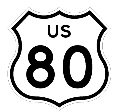 US Route 80 Sticker Decal