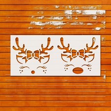 Reusable Reindeer Face Stencil Template for Crafts  Wall Art - StencilAir