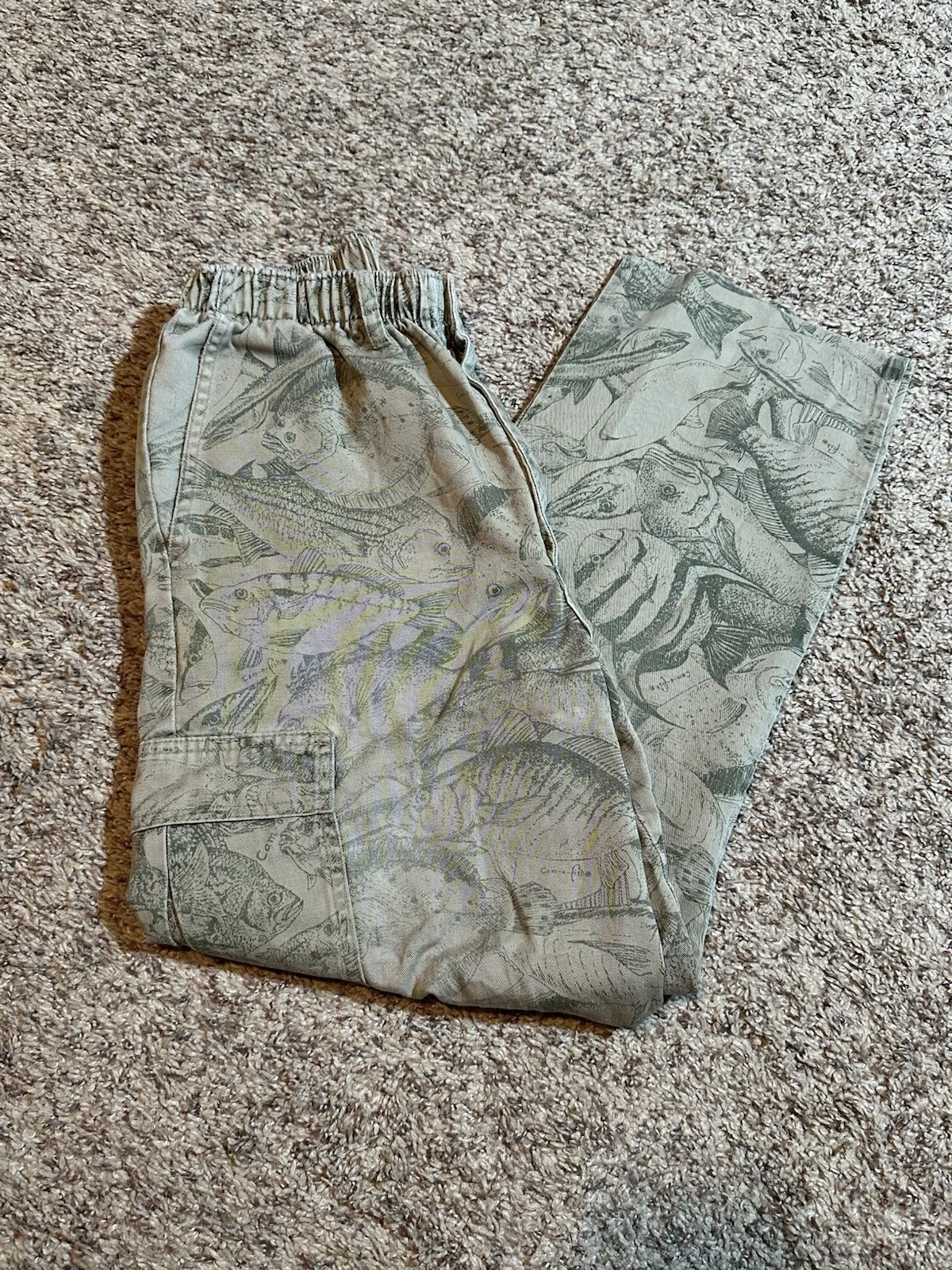 Vintage Camo-Fish Brand AOP Fish Print Baggy Fishing Pants USA Made Cargo Pants
Opens in a new windo