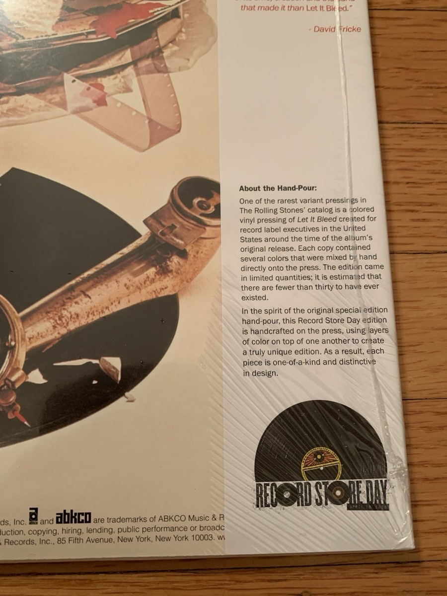 Rolling Stones Let It Bleed Black Friday (RSD 2020 Hand Poured LP