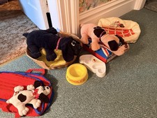 Vintage Pound Puppies With Accessories Including Beds, Bowls w/ Several Outfits