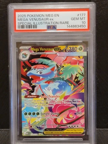 2025 POKEMON  MEGA EVOLUTION ILLUSTRATION RARE #177 MEGA VENUSAUR EX PSA 10