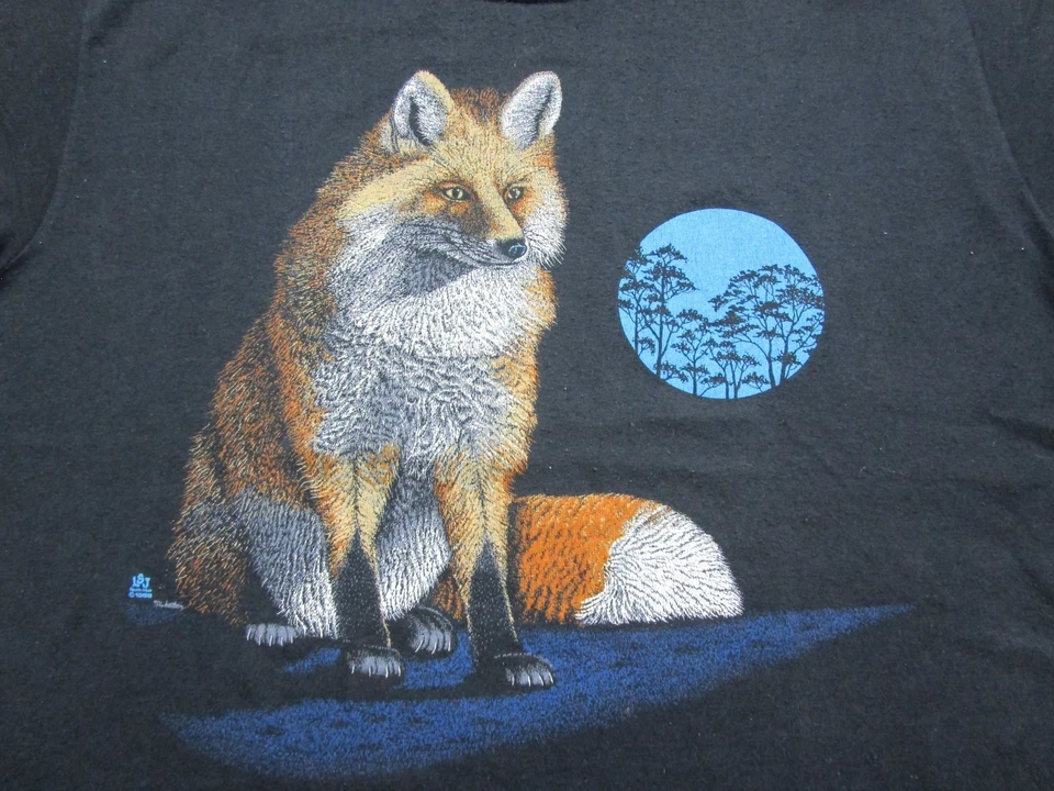 Camiseta de zorro cola blanca vintage para hombre (XL) 1980 Nature Jerzees al aire libre animal Foto 3 de 4