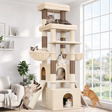 74 Inch Cat Tree Tower for Large Cats, Multi-Level Cat Tower for 2-3 Indoor Cats