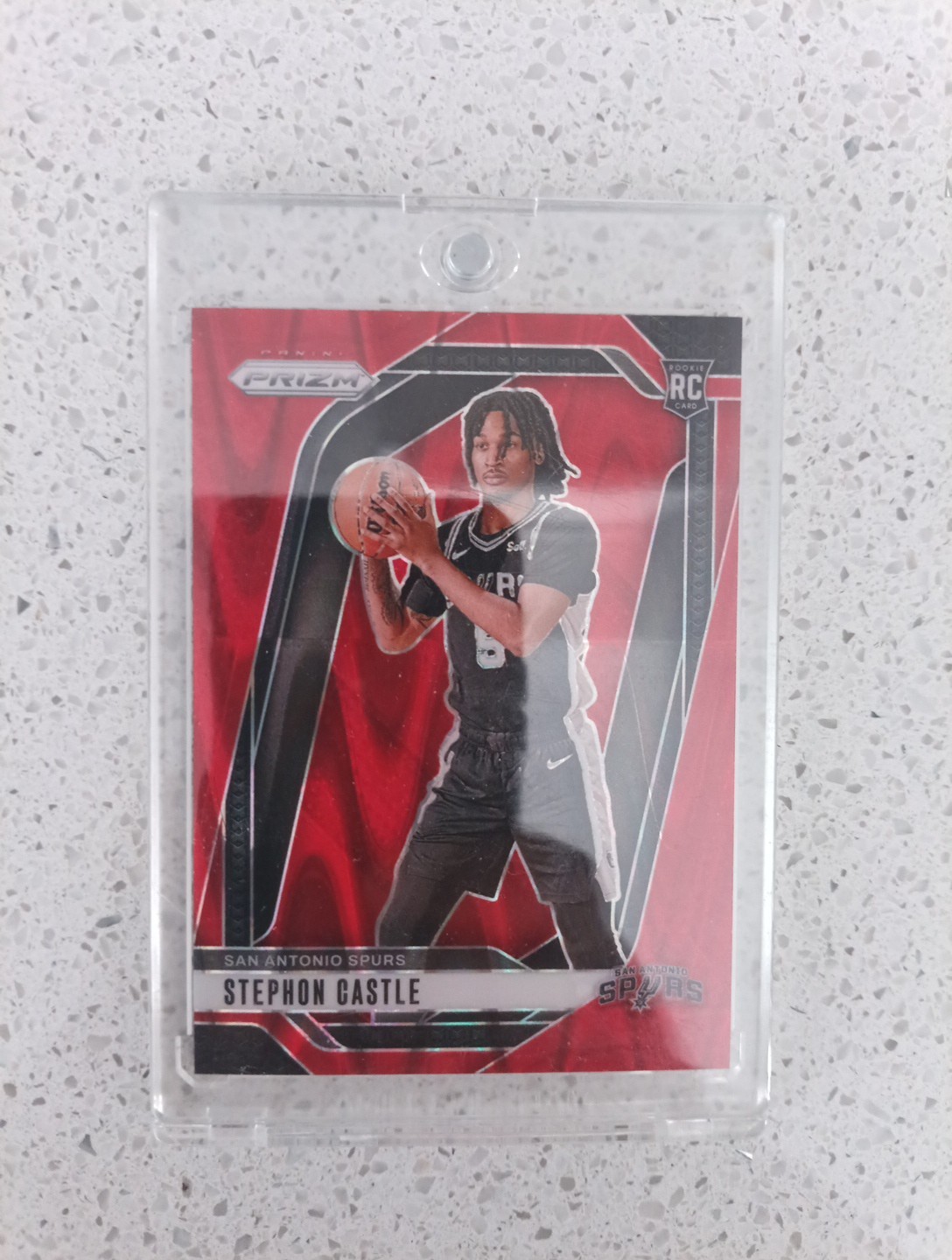 2024-25 Panini Prizm Stephon Castle #234 Red Seismic Prizm /299 (RC)