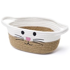 Small Woven Baskets for Organizing with Handle Cute Cotton Basket for Nursery...
