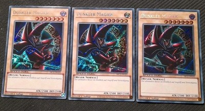 3x Dunkler Magier Arkana Secret Rare Speed Duel Deutsch Schwarzer Magier Playset