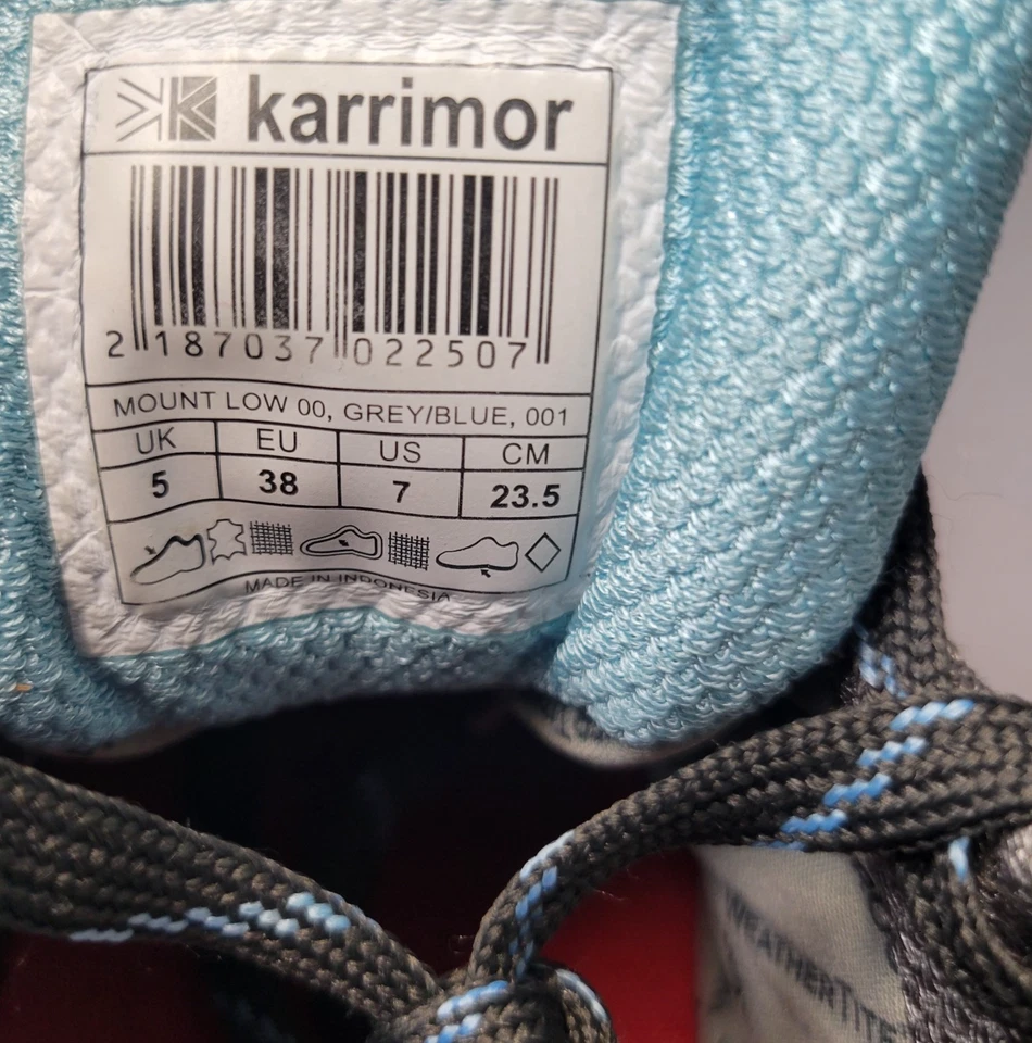 Karrimor Mount Low Shaft Outdoors Hiking Sneakers Shoes Womens 7 Gray Lace-Up - Image 4 of 4