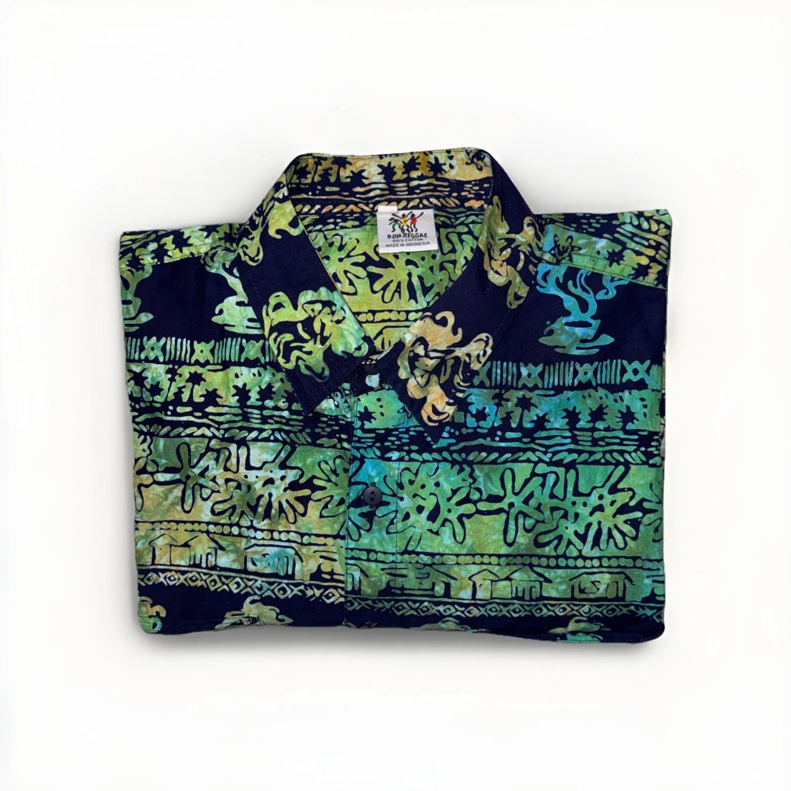 Vintage Rum Reggae Men's Cabana Aloha Shirt Size 2X 100% Cotton