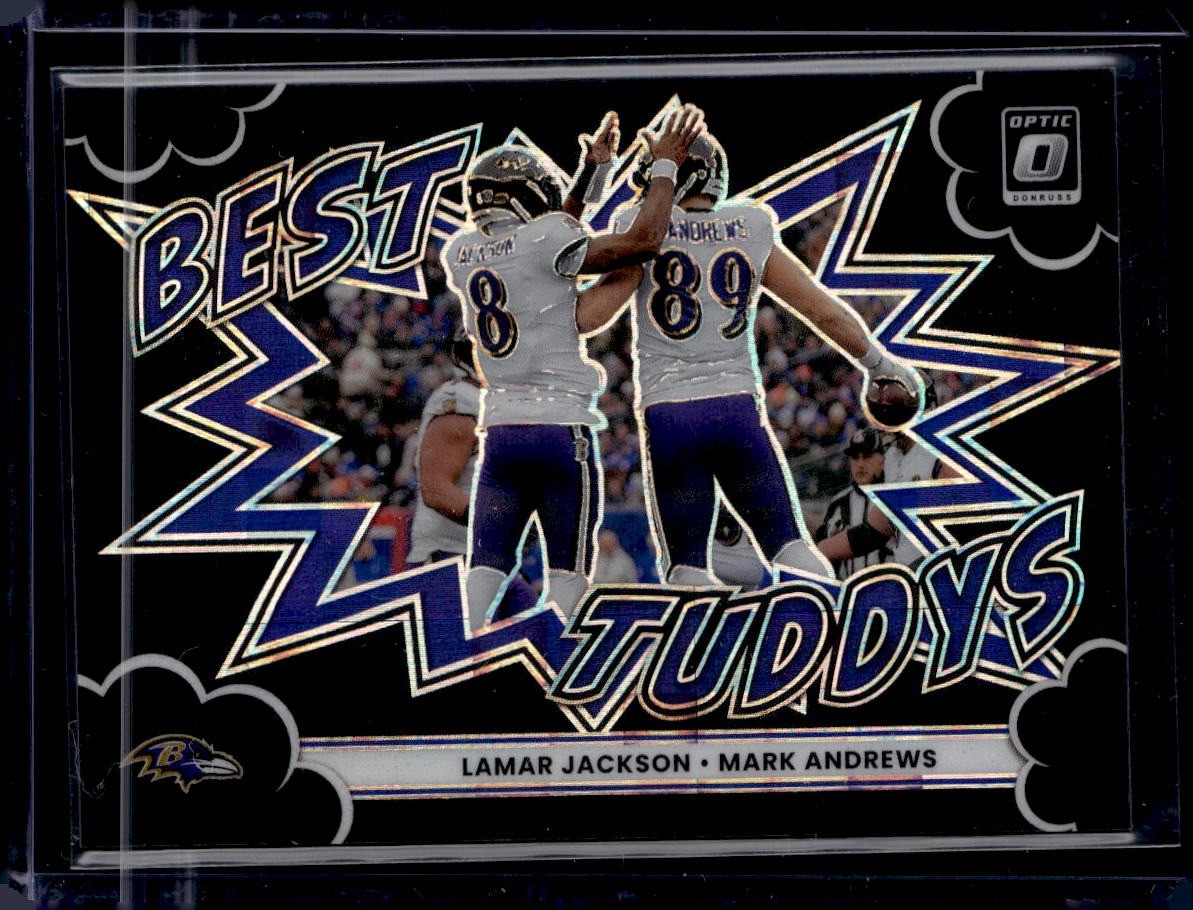 2025 Donruss Optic #15 Lamar Jackson/Mark Andrews Best Tuddys Black #/149
