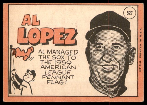 1969 Topps #527 Al Lopez (en muy buen estado) - Imagen 2 de 2