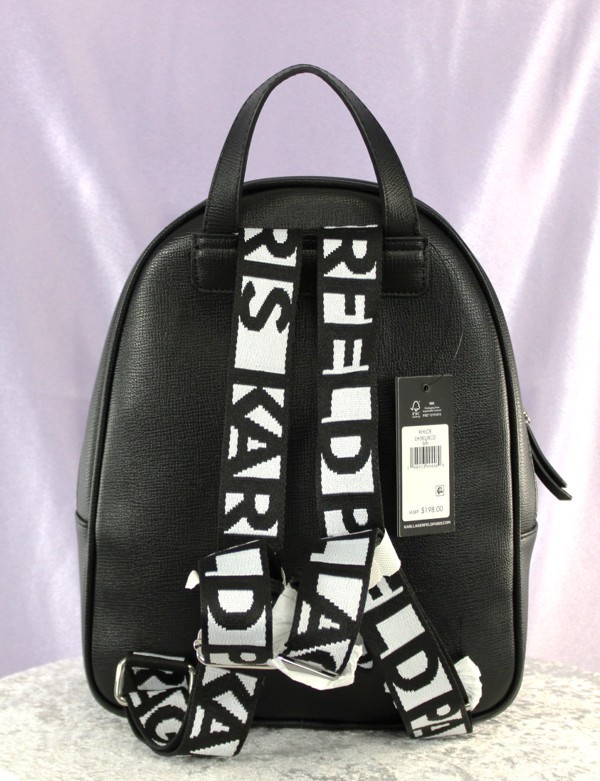 Karl Lagerfeld Paris Khloe Black Backpack Logo Straps Eiffel  display picture 1