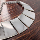 VINTAGE HANDMADE STERLING SILVER PANEL LINK BIB COLLAR 17.5" NECKLACE #7891 — photo 3