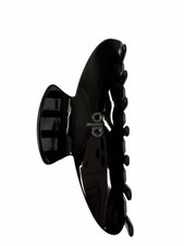 Large Black Plastic Hair Claw Clip Glossy Solid Classic Women's Casual All Hair
