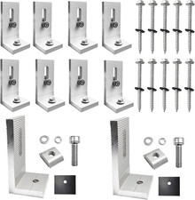 10 Pezzi Set Staffe Angolari a L, 90° Pannello Solare in Alluminio Staffa a L, S