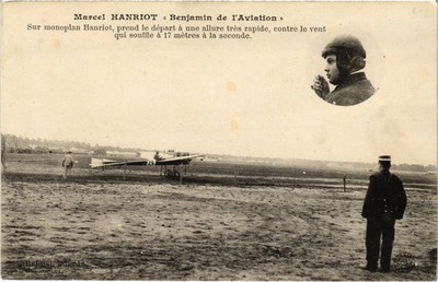 PC AVIATION PILOT MARCEL HANRIOT MONOPLAN HANRIOT (a67951)